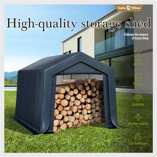 Carport Storage Shed 8x12 Portable Heavy Duty Shelter