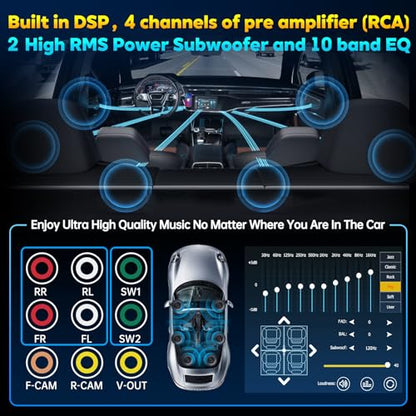 7" Wireless Double Din Car Stereo Apple Carplay Radio Screen for Car Audio Receivers
