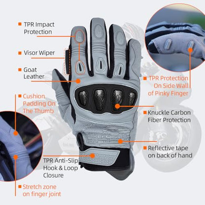 SPS 4 Winter Unisex Touchscreen Road Racing Motorcycle MTB Sports Gloves Also fit BMX MX ATV Mountain Bike Bicycle Cycling Off