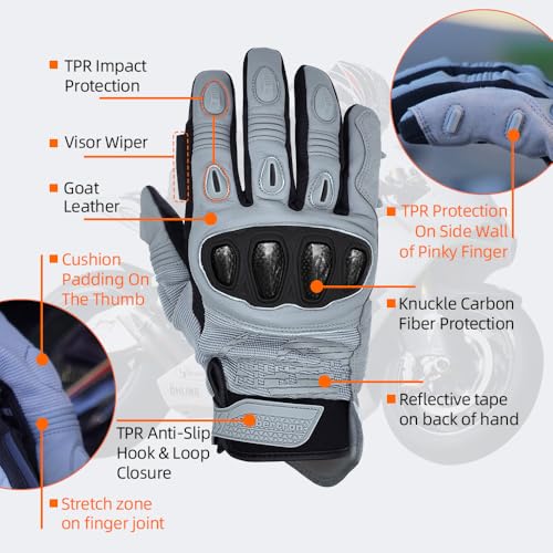 SPS 4 Winter Unisex Touchscreen Road Racing Motorcycle MTB Sports Gloves Also fit BMX MX ATV Mountain Bike Bicycle Cycling Off