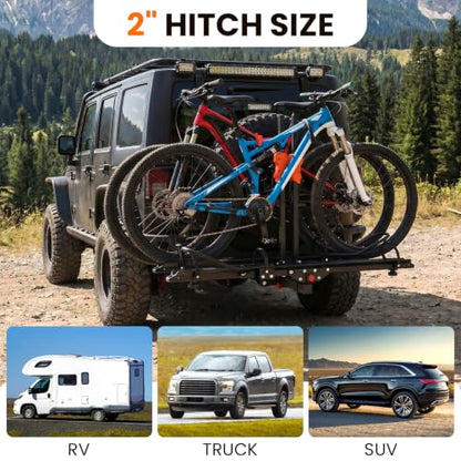 Platform 2 EBike Rack for Car Hitch Bike Rack for SUV RV Trucks Carrier Bicycle Car Racks 2 (2 Count)