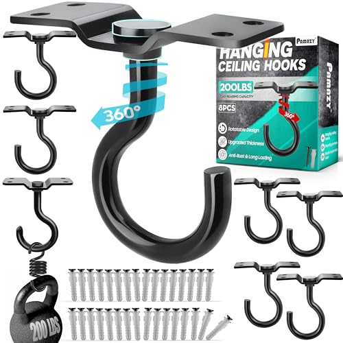 8Pcs 200LB Rotatable Ceiling Hook Wall Mount Metal Hanger for Hanging Plant (8 Count)