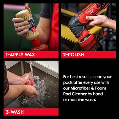 3” Red Foam Waxing Pads for Car Detailing (3 Count)
