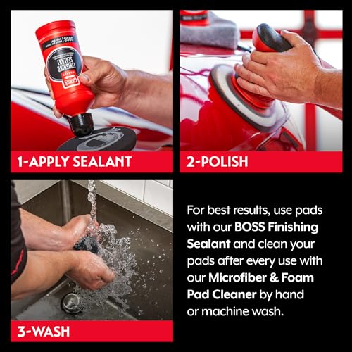 6.5" Black Foam Finishing Pads for Car Polishing and Detailing (2 Count)