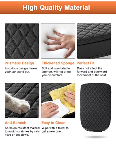 Custom for Center Console Cover Nissan Frontier 2025 2024 2023 2022 Armrest Cushion Pad Cover PU Leather Frontier Accessories 2025 2026 Car Armrest Seat Box Cover Protector Anti