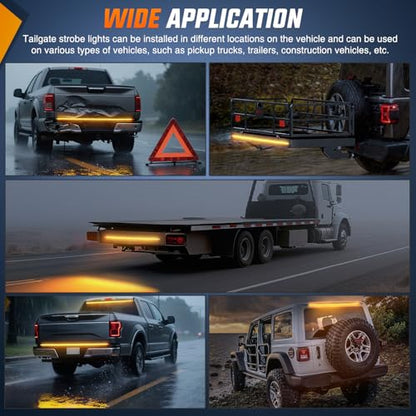 48 Inch 288 LED Tailgate Strobe Light Strip Amber