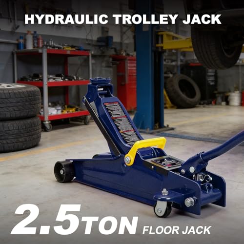 2.5 Ton (5,000 lb) Low Profile Hydraulic Trolly Jack, Blue, AT825051UR