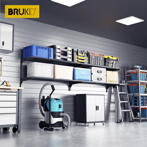 2 Pack 2 Tier 1.3x4ft Garage Shelving Wall Mounted (4 Count)