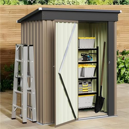 Metal Outdoor Storage Shed 5 x 3 FT Metal Shed with Lockable Door