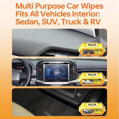 Car Wipes Extra Large 8" x 8" Wipes for Car Interior (210 Count)