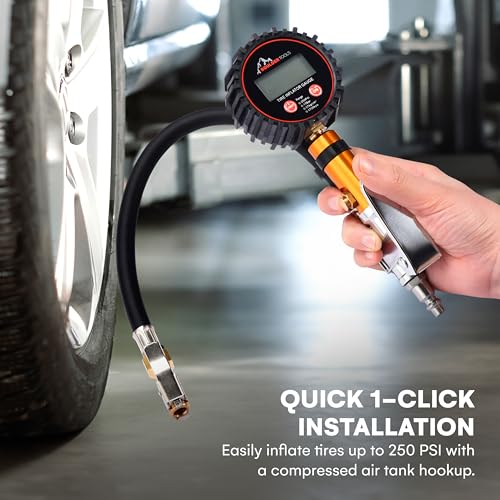 Tire Pressure Gauge with Inflator