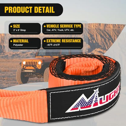 3" x 8' Tree Saver Tow Strap Lab Tested 31