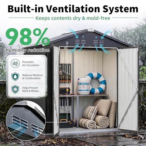 4' x 6' Outdoor Metal Storage Shed