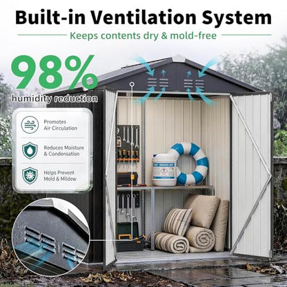 4' x 6' Outdoor Metal Storage Shed