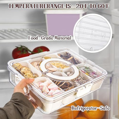 Divided Serving Tray with Lid and Handle