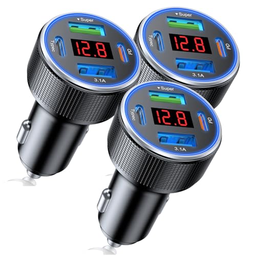 4 Port USB C Car Charger 78W PD Fast Charging 3