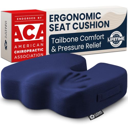Seat Cushion Memory Foam Chair Cushion for Tailbone Pain Relief