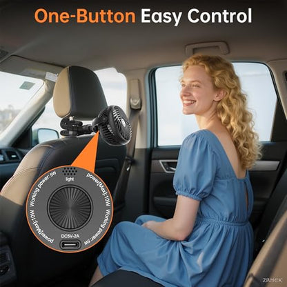 Rechargeable Car Fan for Backseat Kids Baby