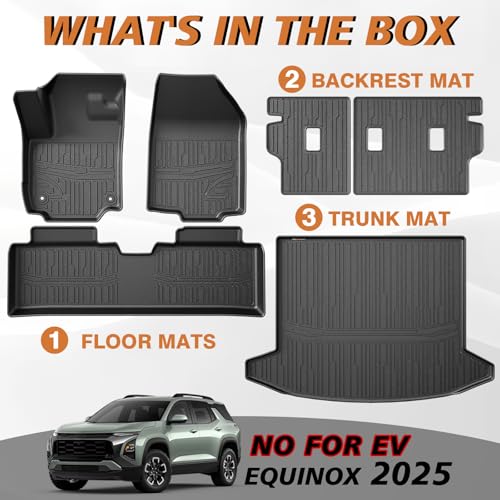 Floor & Trunk & Backrest Mats for 2025+ Chevy Equinox (3 Count)
