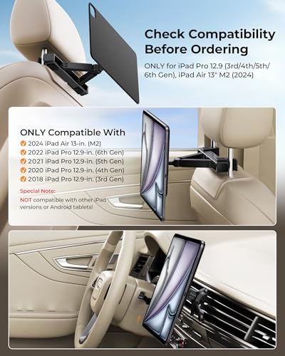 Magnetic iPad Holder for Car Headrest