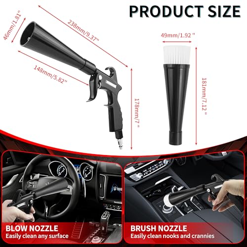 High Pressure Car Interior Cleaning Gun Interior Dryer Hair Dryer Car Detail Gun Fast Drying Blows Away Dust and Dirt Using Air