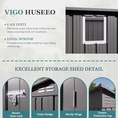4 * 9.2 * 6 FT Outdoor Storage Shed