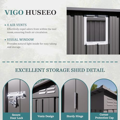 4 * 9.2 * 6 FT Outdoor Storage Shed
