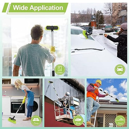 65”165cm Car Wash Brush Long Handle Soft Bristle Scrub Cleaning Mop with 4 Hand
