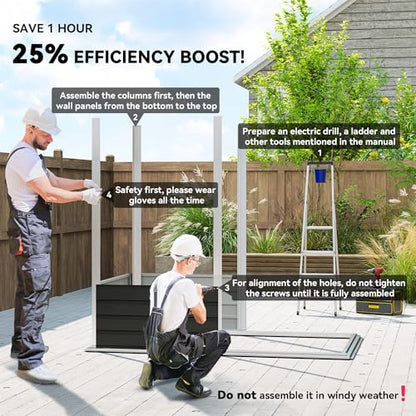 6' x 4' Metal Garden Tool Shed Small Outdoor Tool Shed Dark Gray