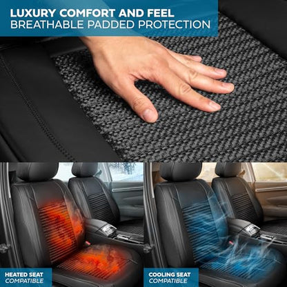 Curated Wicker Leather Seat Covers for Cars & SUVs (2 Count)