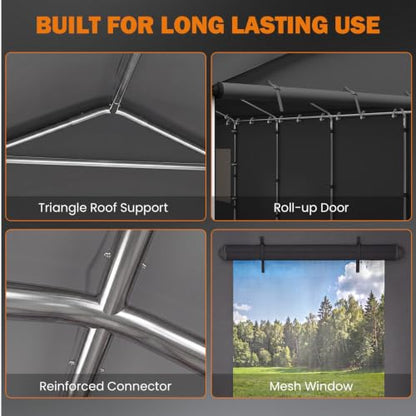 13x24 FT Carport with Removable Divider