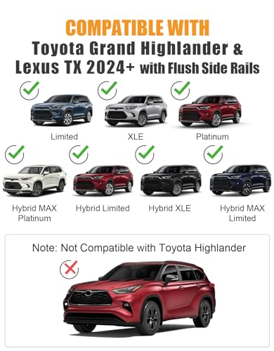 Roof Rack Cross Bars for Toyota Grand Highlander 2024