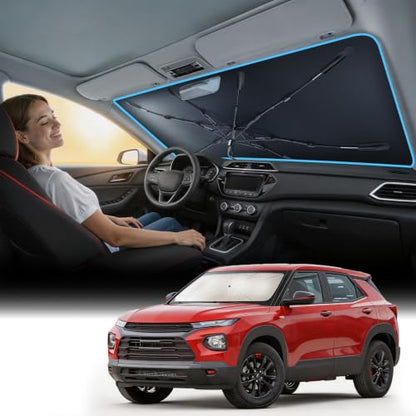 Vinyl Coating Heat Shield] Windshield Sun Shade Umbrella Custom for Chevrolet Trailblazer