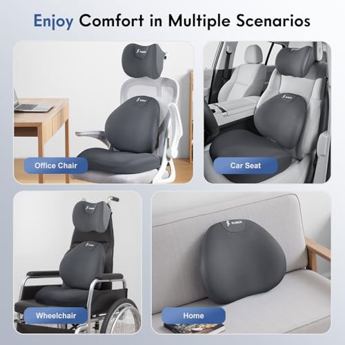 Seat Cushion and Lumbar Support Pillow for Office Chair Car