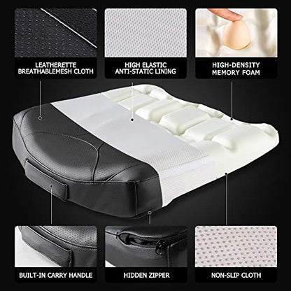Leather Car Memory Foam Heightening Seat Cushion for Short People Driving