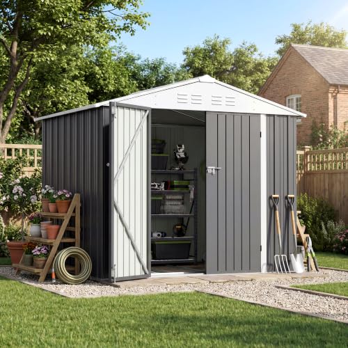 8x6 FT Outdoor Storage Shed with Floor Frame