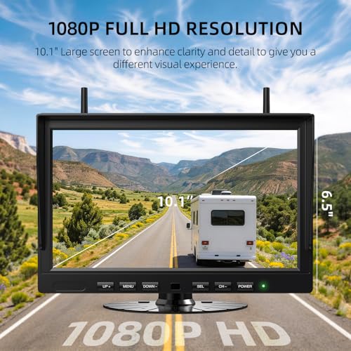 Magnetic Wireless Backup Camera Kit with HD1080P 10” DVR Monitor (2 Count)