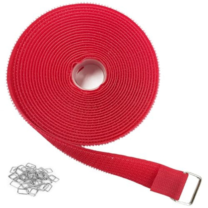 1"x16ft Hook and Loop Straps with 25 Metal Buckles