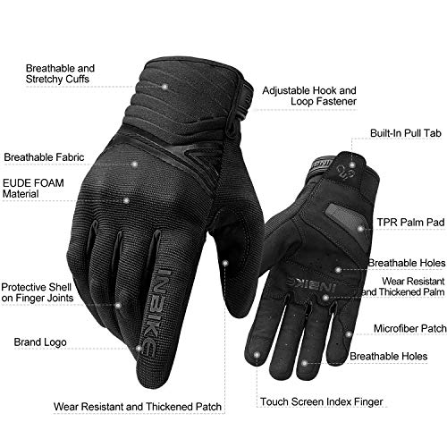 Motorcycle Gloves Breathable Mesh Touchscreen Hard Knuckles