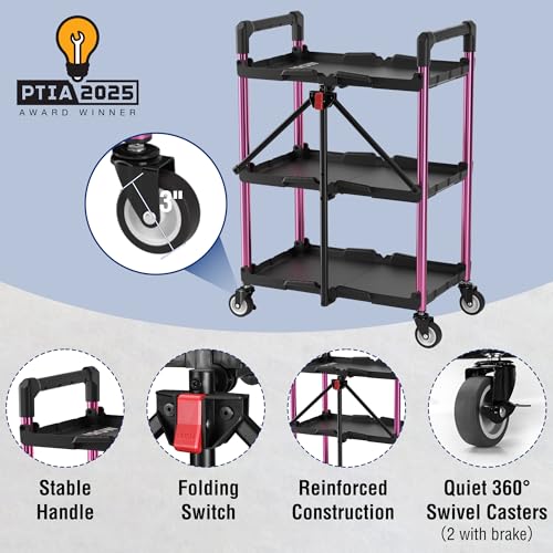 3 Tier Collapsible Utility Cart