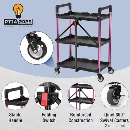 3 Tier Collapsible Utility Cart