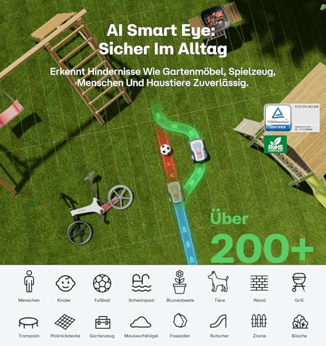 T1200Pro Robot Lawn Mower Wire Free for 0.37 Acre with RTK+Vision
