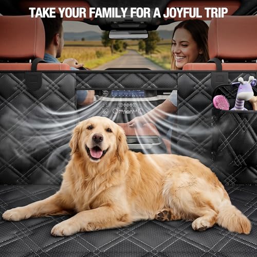 XL Dog Car Seat Cover for Back Seat Hard Bottom Holds 420 lbs