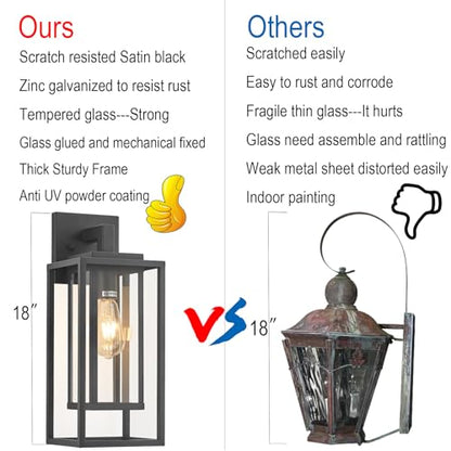 18" Outdoor Wall Light Fixtures Waterproofed Exterior Lantern W (2 Count)