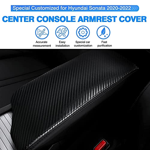 Center Console Cover for Hyundai Sonata 2020 2021 2022 2023 Accessories Carbon Fiber Armrest Cover Anti