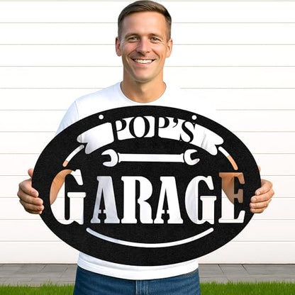 Custom Garage Workshop Metal Sign Personalized Tool Name Wall Art for Car Truck Mechanic Shop Decor Durable Steel Sign for Dad Husband Men’s Auto Workspace or Fence