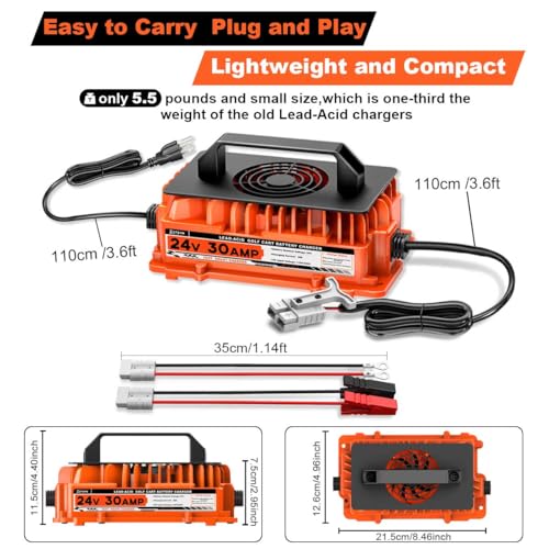 30A 24V Battery Charger 24 Volt Forklift Fast Charger with Anderson Plug Lead