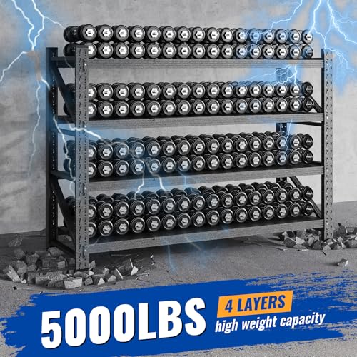 60" W Storage Shelves 5000lbs Garage Metal Shelving Heavy Duty Garage Shelves Adjustable Storage Shelves for Industrial