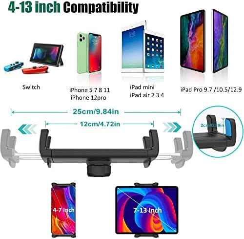 Car Seat Rail Floor Tablet Mount Truck Vehicle Holder for 4-13" Tablet & Phone, Heavy Duty 19.7 inch Gooseneck Arm Holder for iPad Pro 12.9 11 Air Mini, Samsung Tab, Galaxy Z Fold 4, iPhone