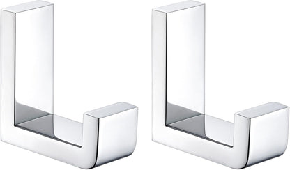 Angle Simple Towel Hooks, SUS 304 Stainless Steel Robe Coat Hooks for Bathroom Wall, Polished Chrome, 2 Pack